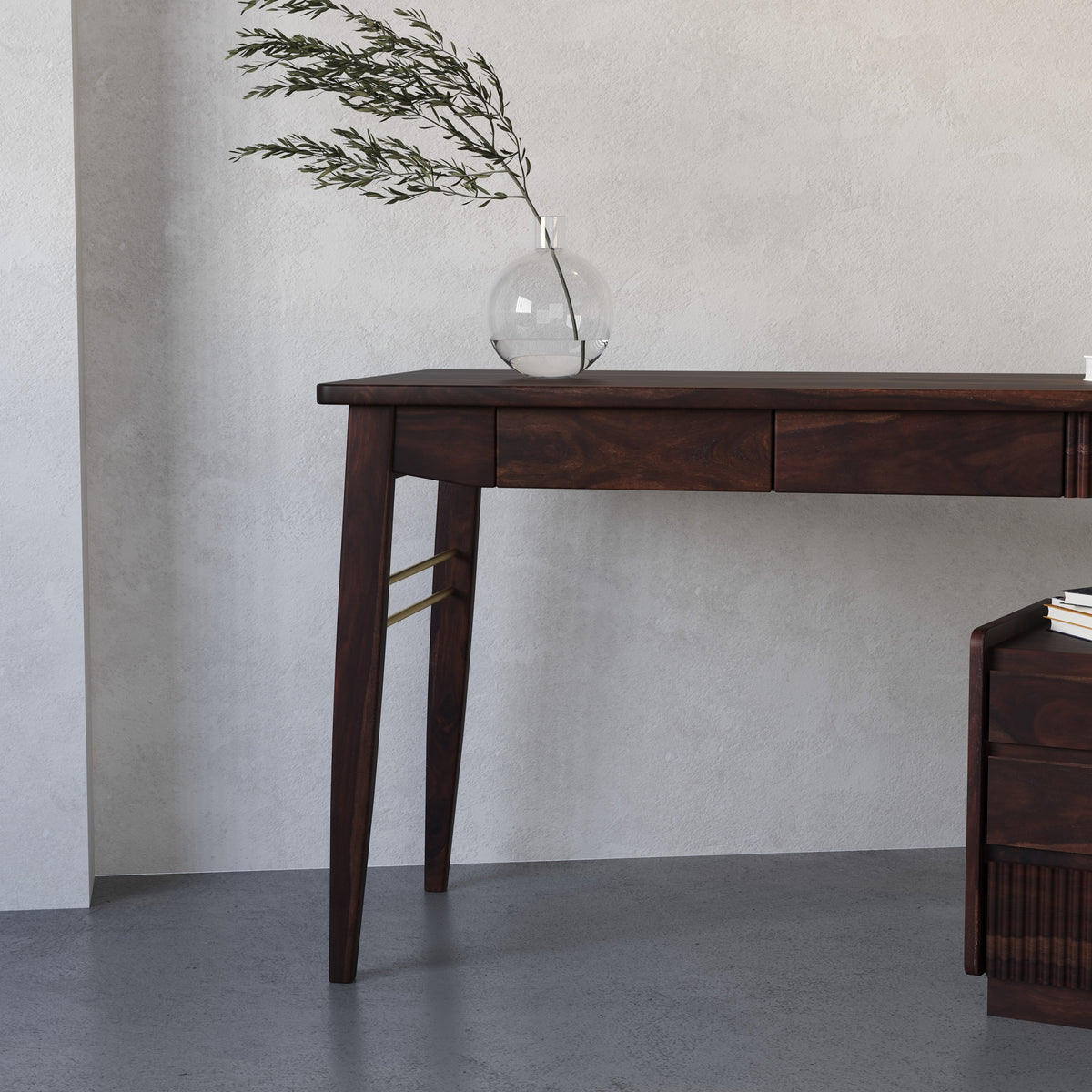 Wooden Study Table in Walnut Finish
