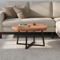 Solid Wood Round Coffee Table for Living Room