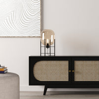 Solid Wood TV Cabinet in Cane Design