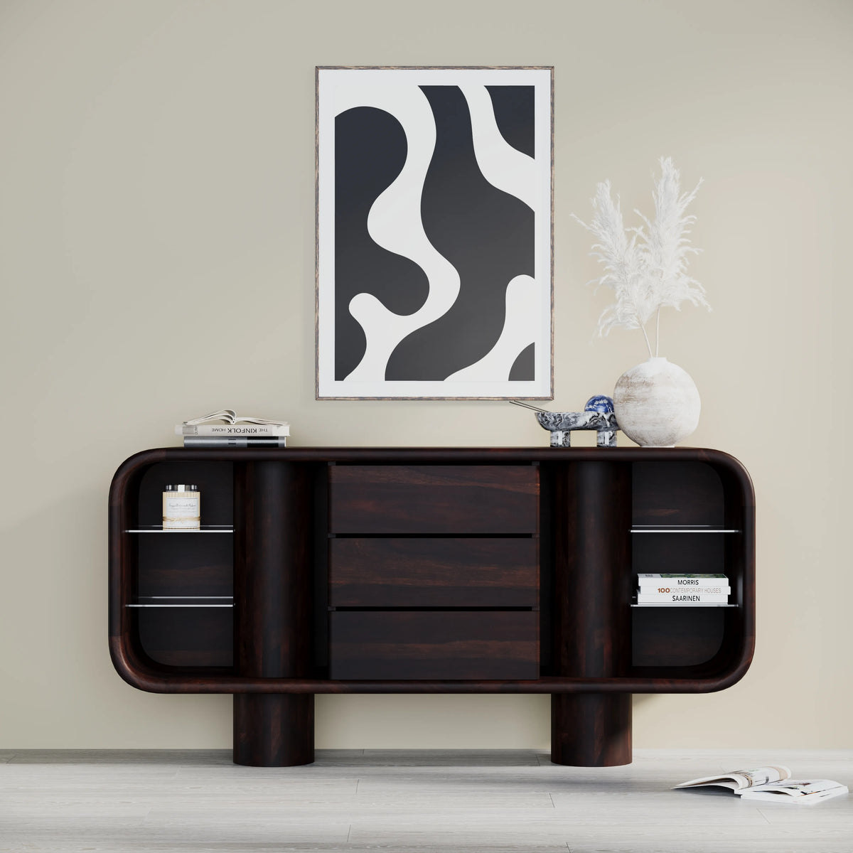 Solid Sheesham Wood Sideboard