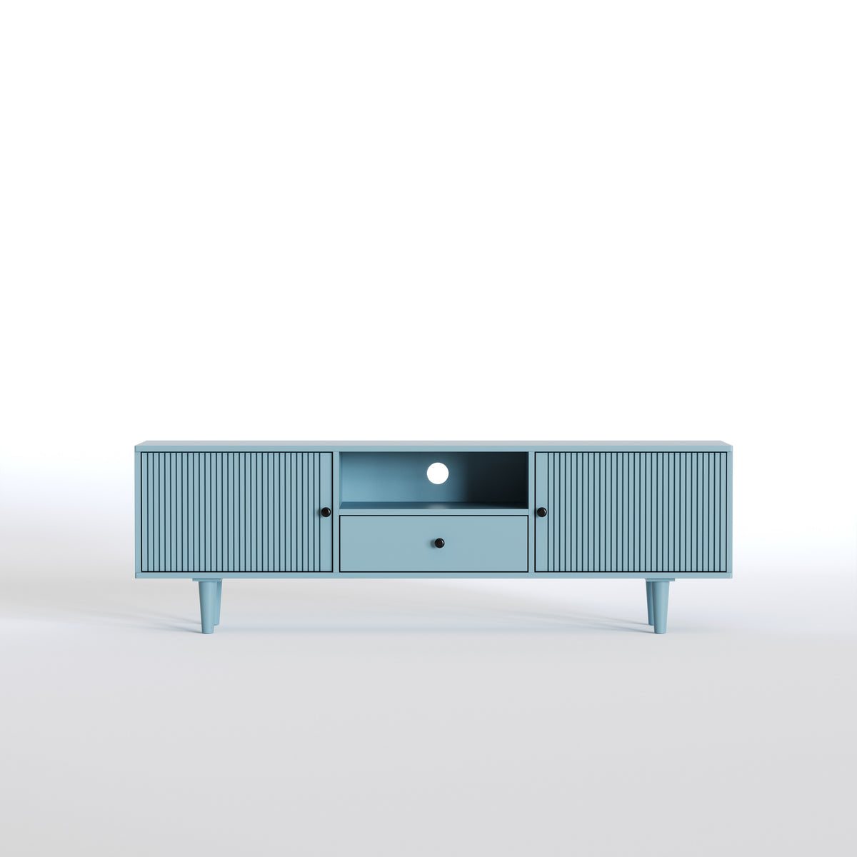 Wooden Media Unit Cabinet with Storage for Living Room