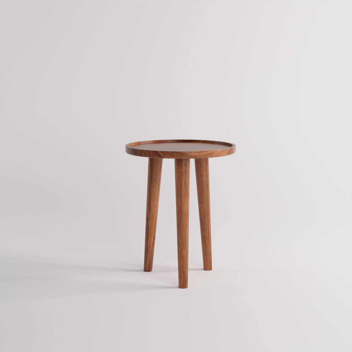 Wooden Round Accent Side End Table for Living Room & Bedroom