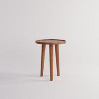 Wooden Round Accent Side End Table for Living Room & Bedroom