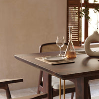 Sheesham Wood Dining Table 4 Seater with Modern Metal Accent Design