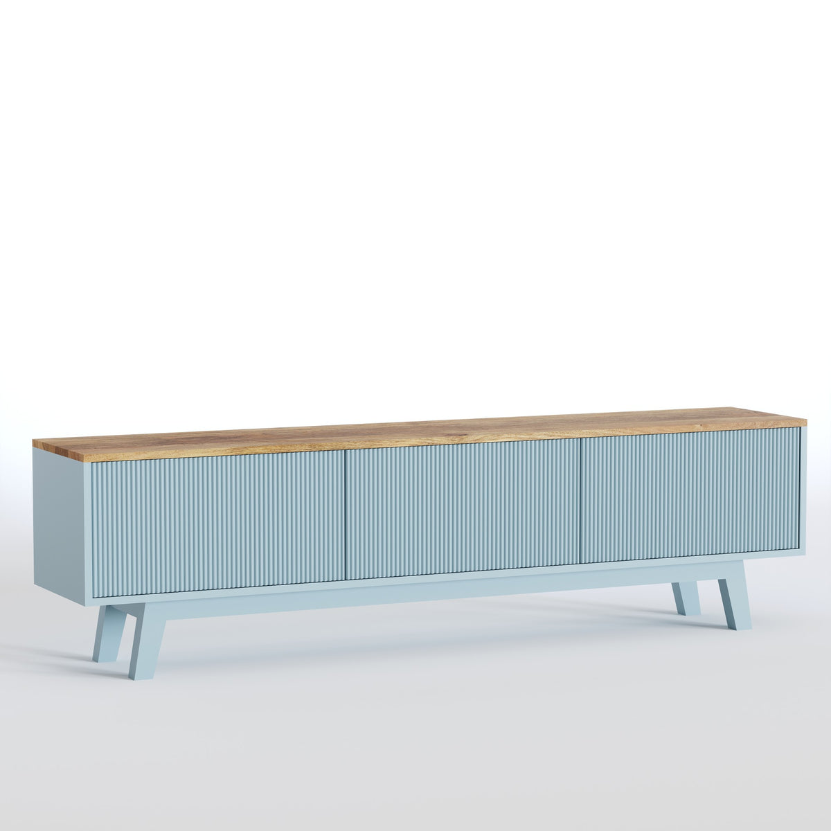 Solid Wood Entertainment Unit with Cabinet Storage
