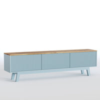 Solid Wood Entertainment Unit with Cabinet Storage