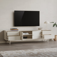 Wooden Entertainment Unit with Storage Cabinet