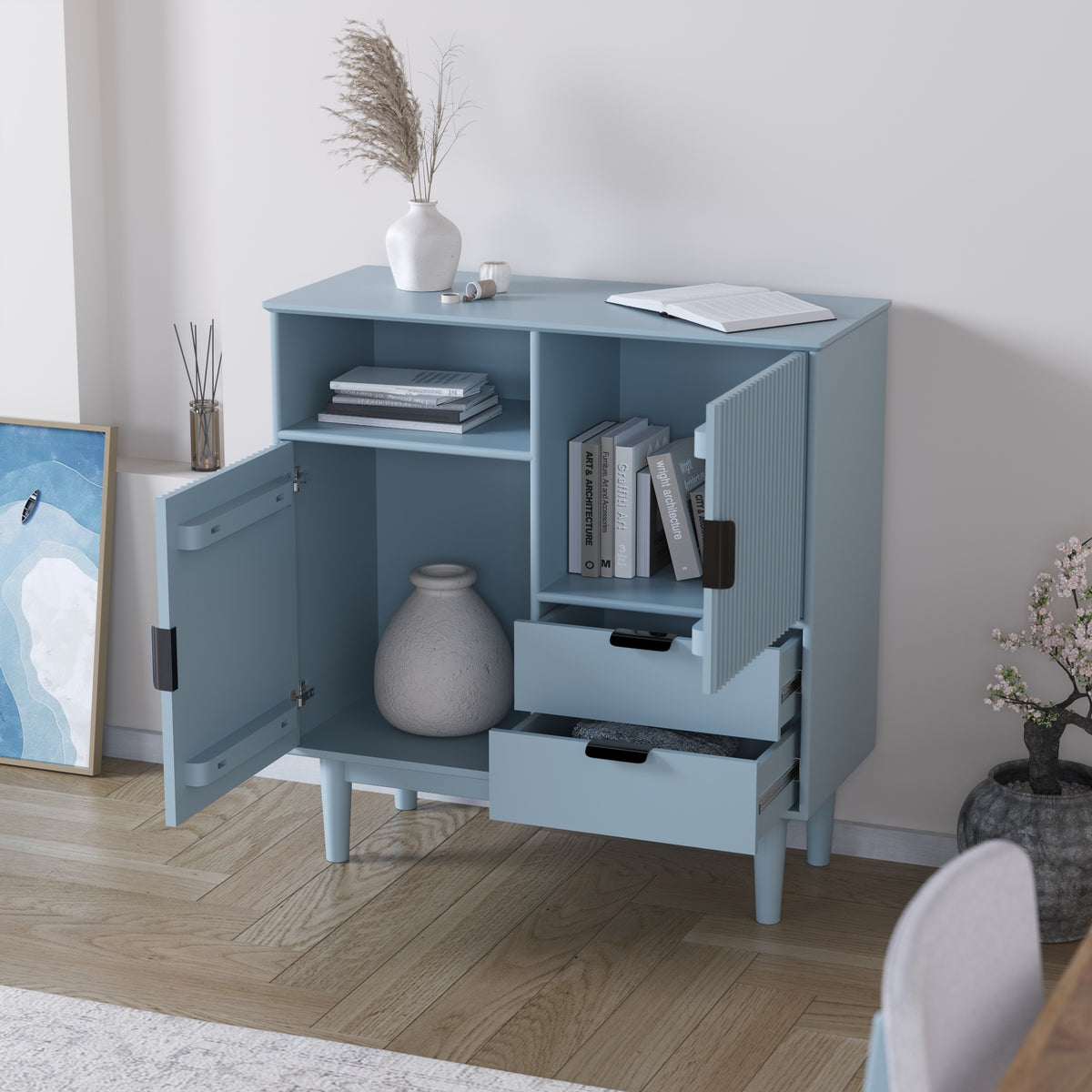 Mango Wood Sideboard Buffet for Living Room