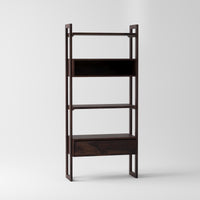 Wooden Tall Bookcase with Open Shelves & Storage