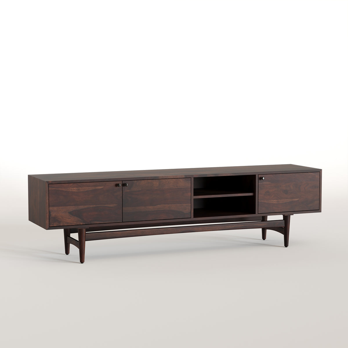 Solid Wood TV Cabinet with Storage and Drawers