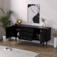 Solid Mango Wood Buffet Sideboard Cabinet with Storage