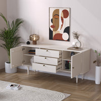 Solid Mango Wood Buffet Sideboard Cabinet with Storage