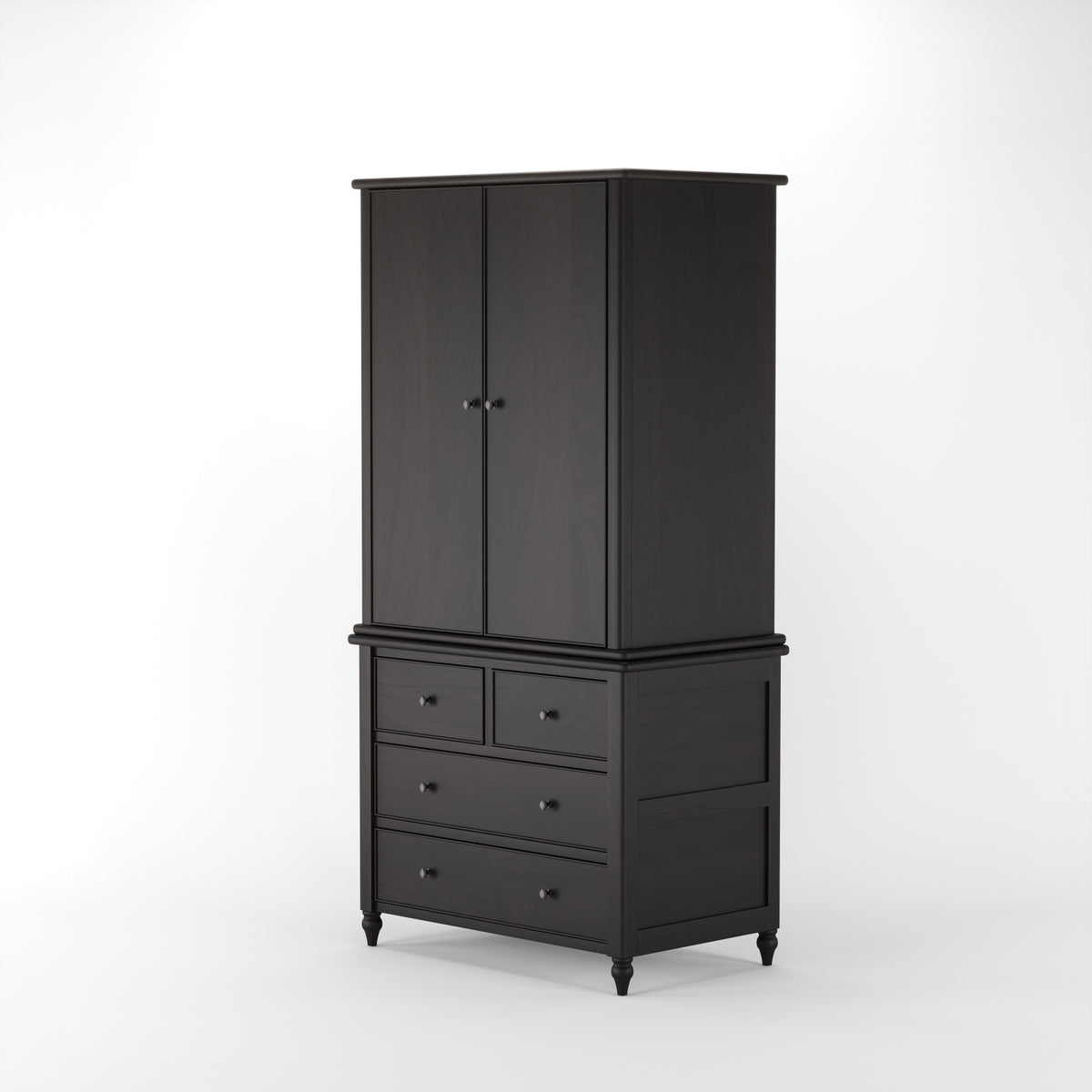 Solid Sheesham Wood Wardrobe with 2 Door Cabinet & 4 Drawers
