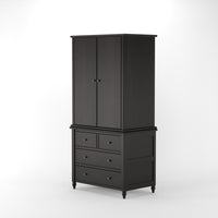 Solid Sheesham Wood Wardrobe with 2 Door Cabinet & 4 Drawers