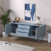 Solid Mango Wood Buffet Sideboard Cabinet with Storage