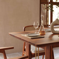 Sheesham Wood Dining Table 4 Seater with Modern Metal Accent Design