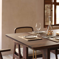 Wooden Dining Table 6 Seater with Modern Metal Accent Design