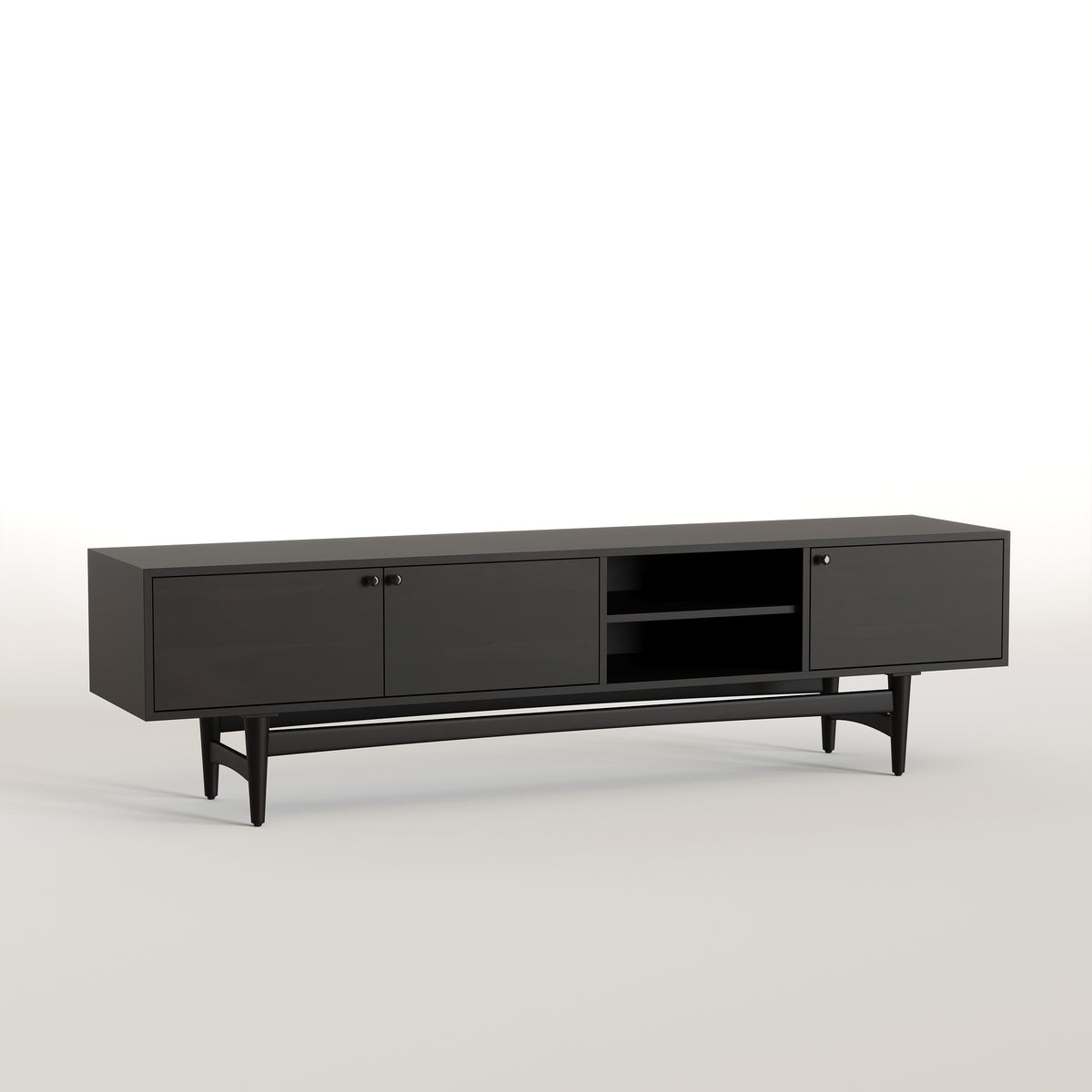 Solid Wood TV Cabinet with Storage and Drawers