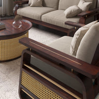 Solid Wood 5 Seater Sofa Set
