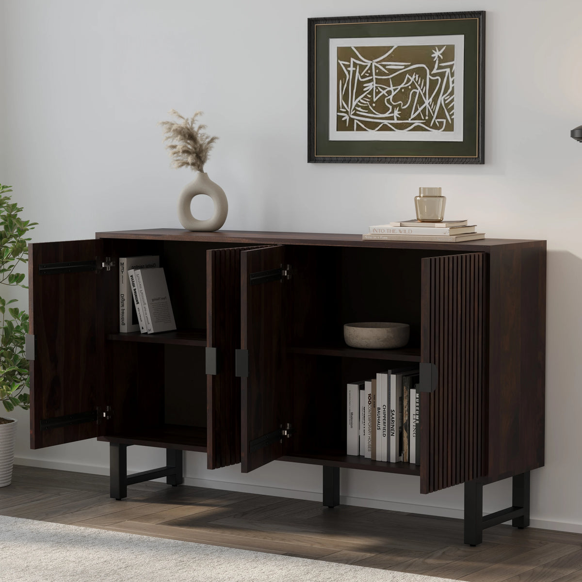 Sheesham Wood Sideboard Buffet Cabinet