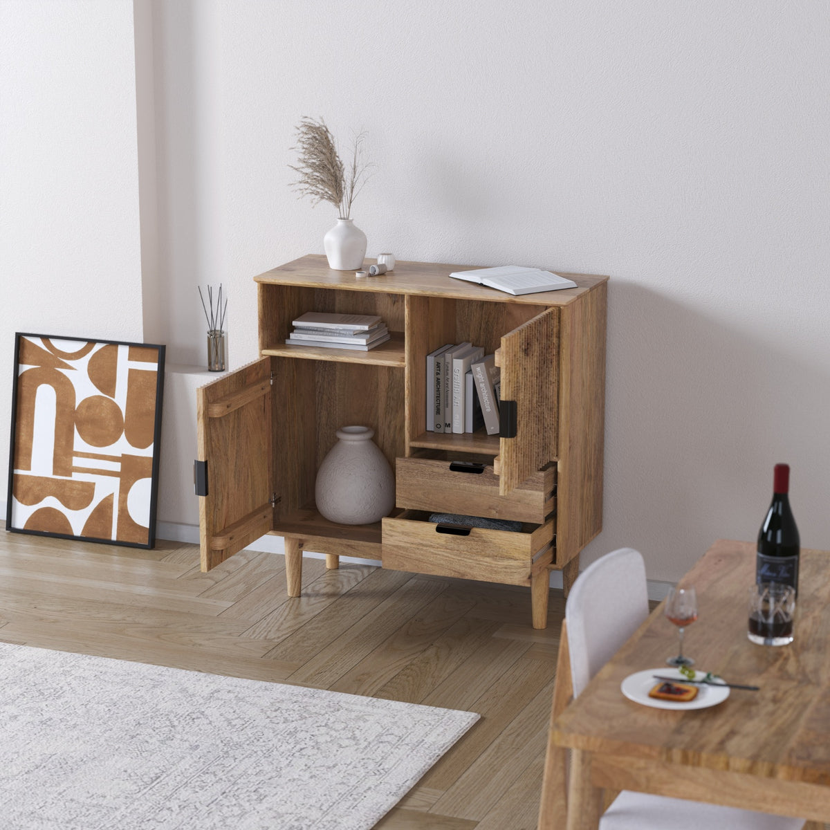 Mango Wood Sideboard Buffet for Living Room