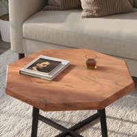 Solid Wood Round Coffee Table for Living Room