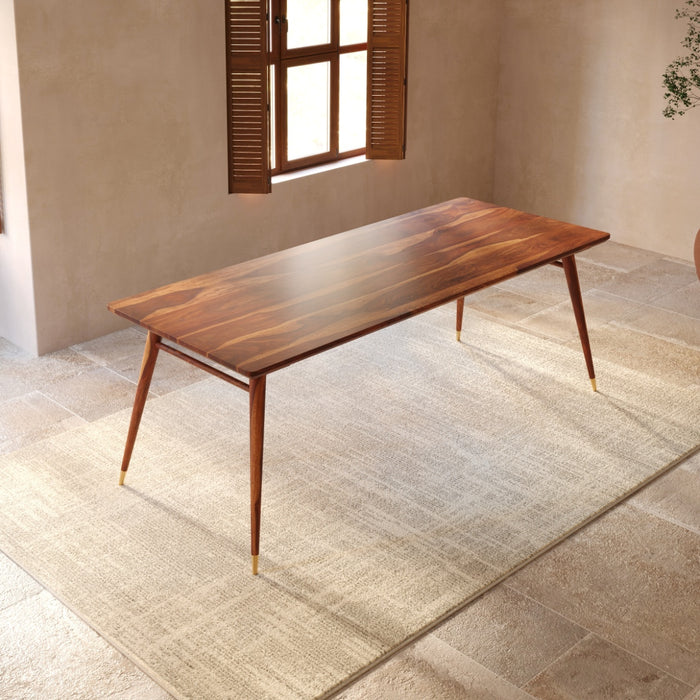 Solid Sheesham Wood Dining Table in Honey Finish