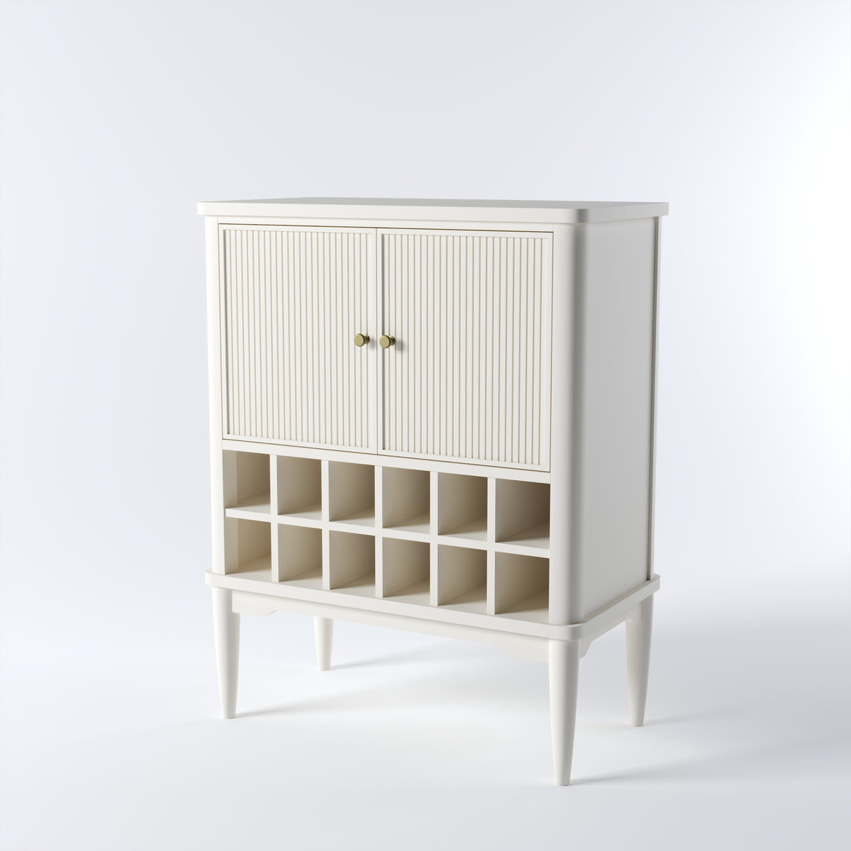 Solid Wood Bar Cabinet with Cabinet Storage