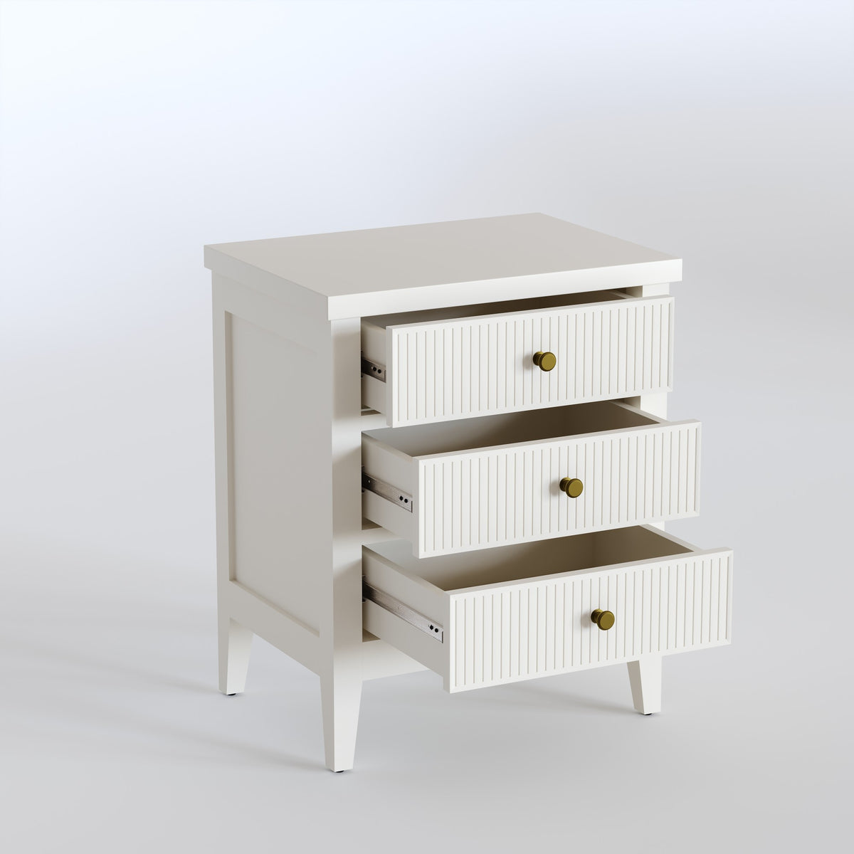 Solid Wood Bedside Table with Storage