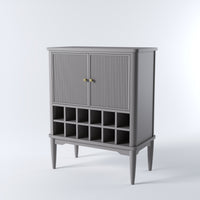 Solid Wood Bar Cabinet with Cabinet Storage