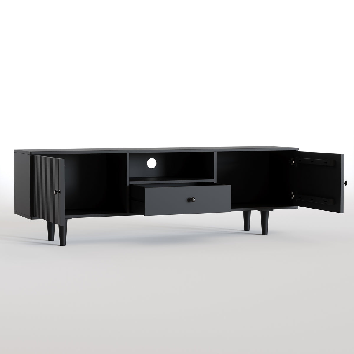 Solid Wood Unit Cabinet with Storage for Living Room