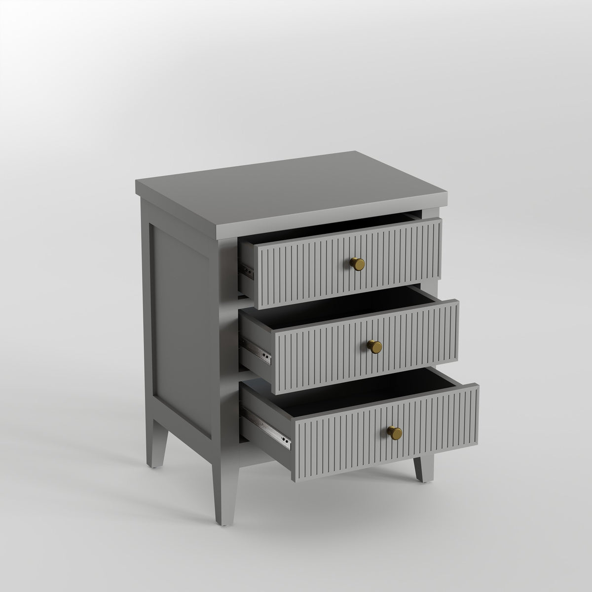 Solid Wood Bedside Table with Storage