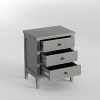 Solid Wood Bedside Table with Storage