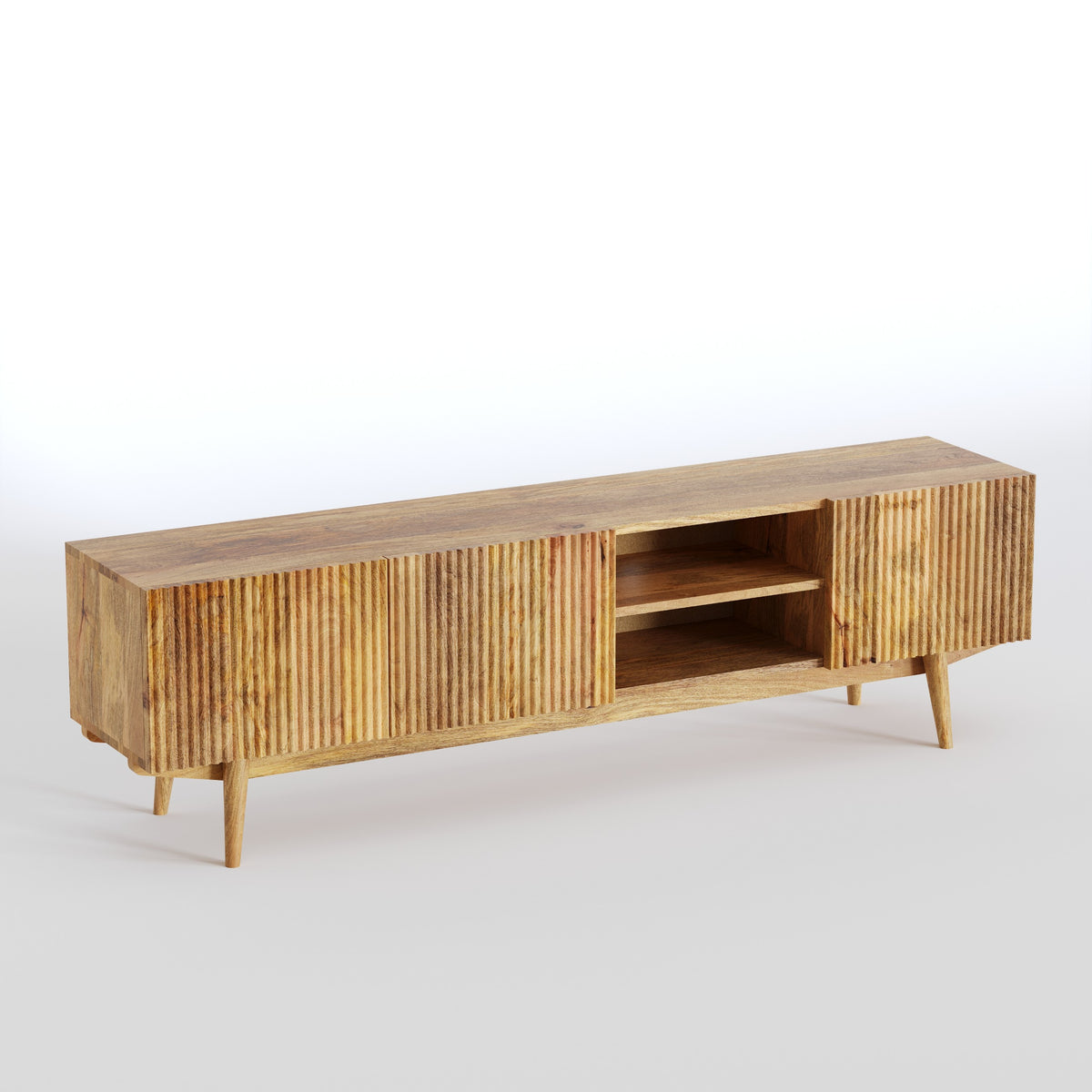 Solid Wood Tv Unit with Storage