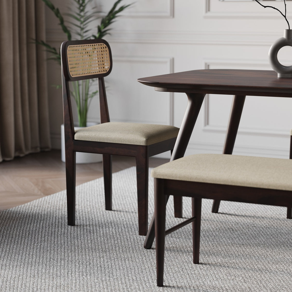 Wooden Dining Table Set 4 Seater