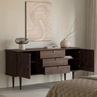 Sheesham Wood Sideboard Buffet with 3 Drawers