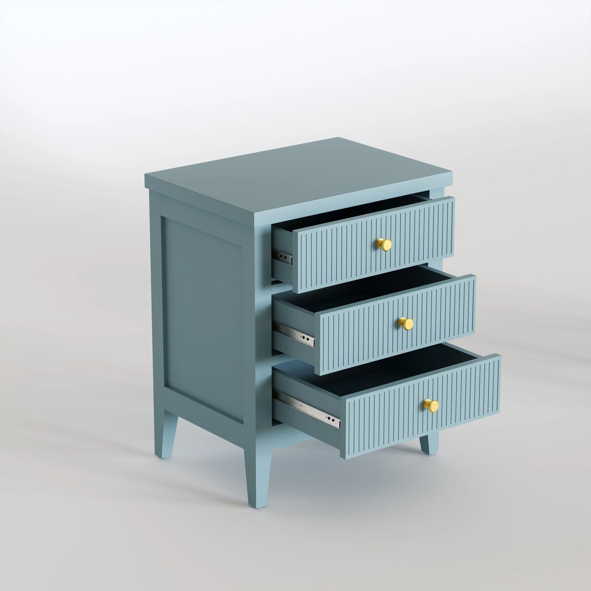 Solid Wood Bedside Table with Storage