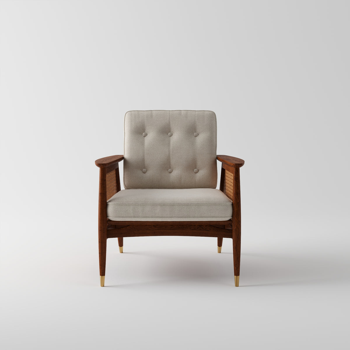 Sheesham Wood 1 Seater Sofa with Cane Back