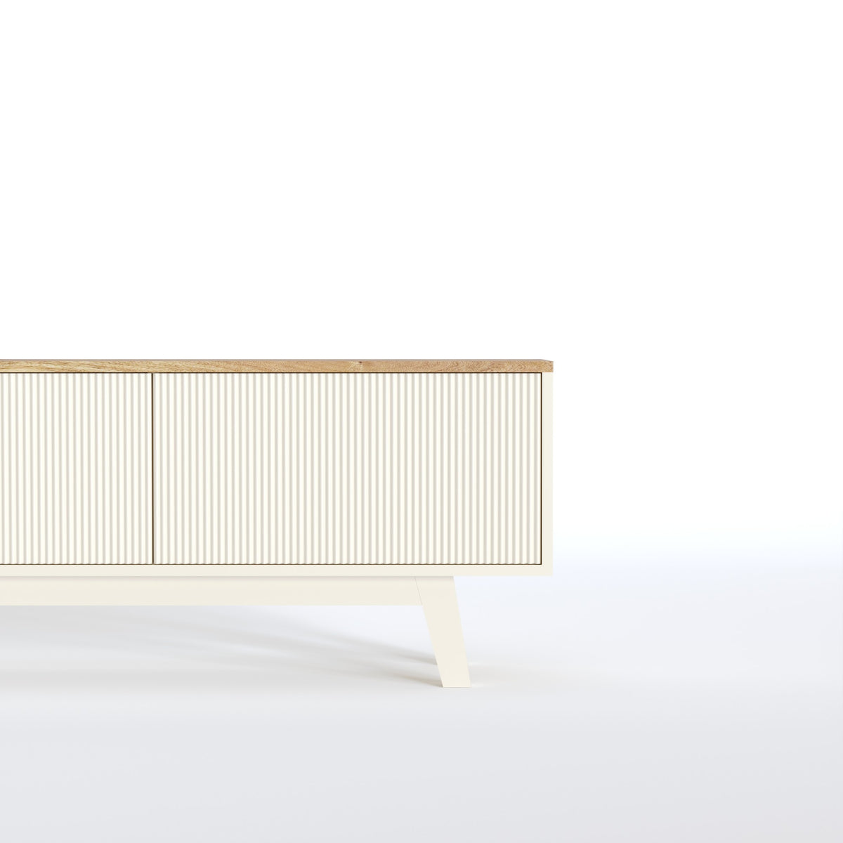 Solid Wood Entertainment Unit with Cabinet Storage