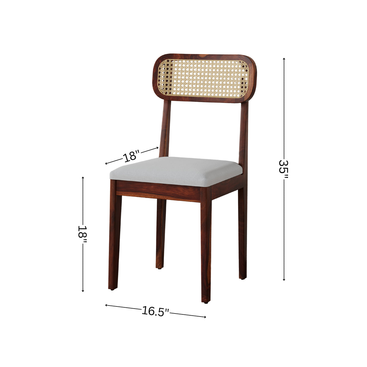 Solid Wood Dining Chair Set of 2 for Seating Area