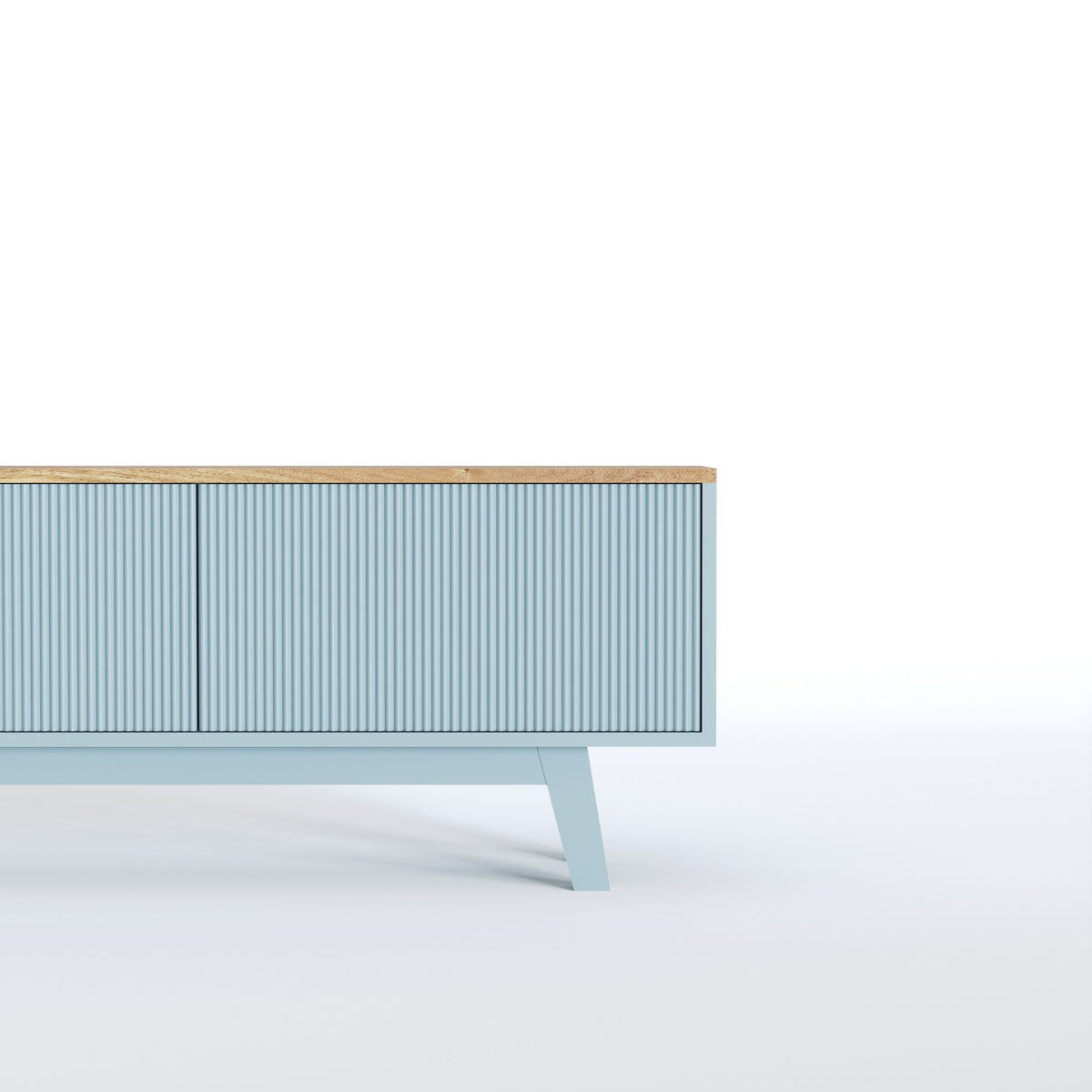 Solid Wood Entertainment Unit with Cabinet Storage