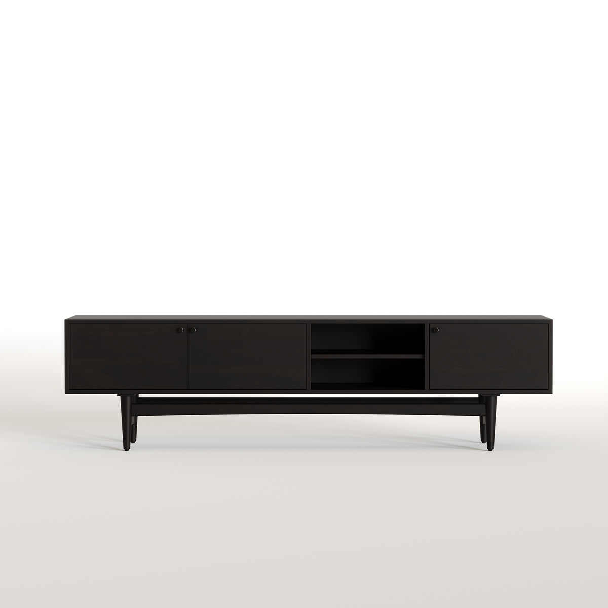 Solid Wood TV Cabinet with Storage and Drawers