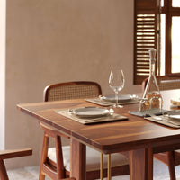 Wooden Dining Table 6 Seater with Modern Metal Accent Design