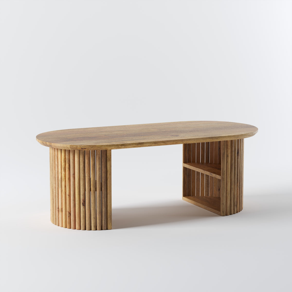 Mango Wood Semi Round Center Table