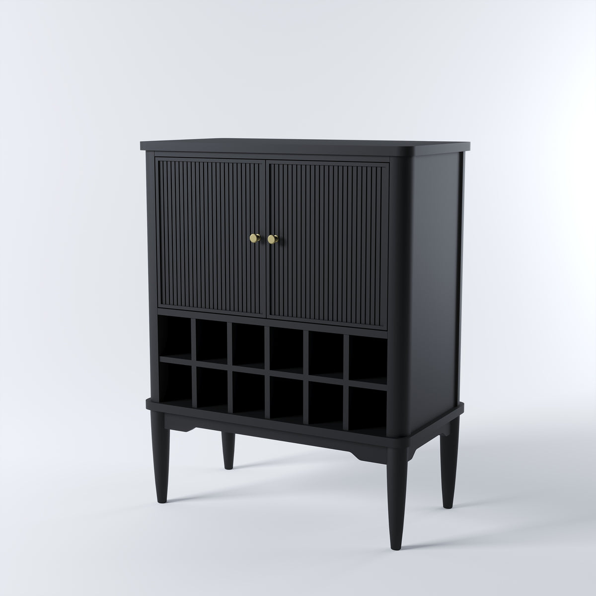 Solid Wood Bar Cabinet with Cabinet Storage