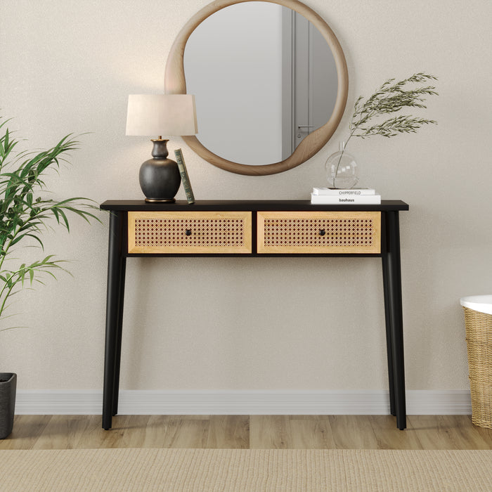 Wooden Console with Drawer for Living Room