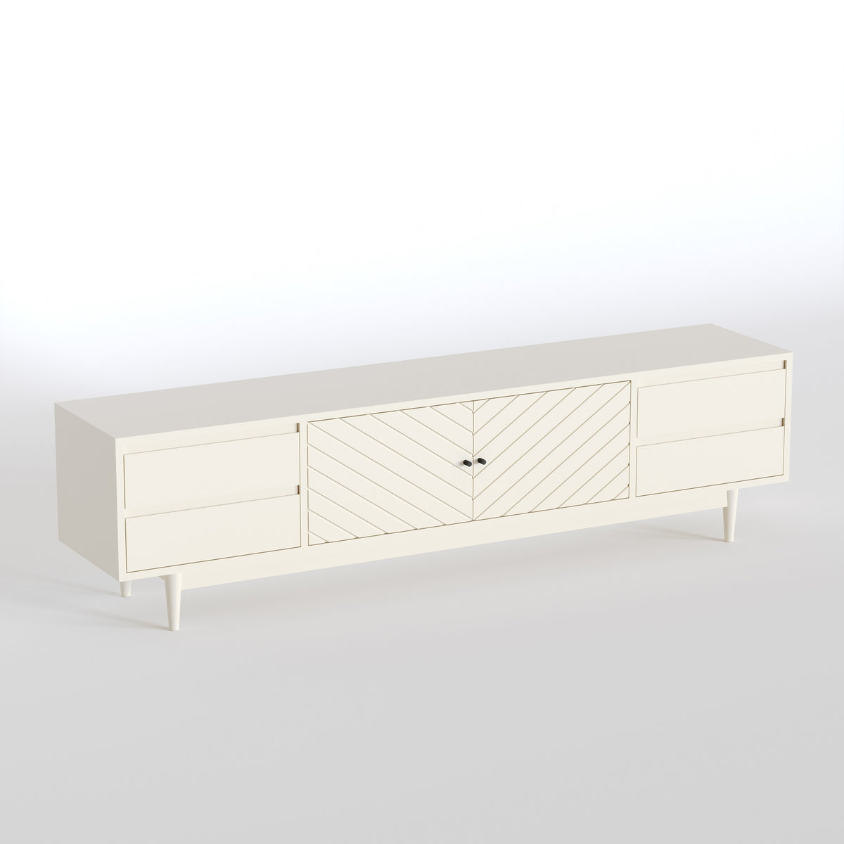 Wooden Entertainment Unit with Storage Cabinet