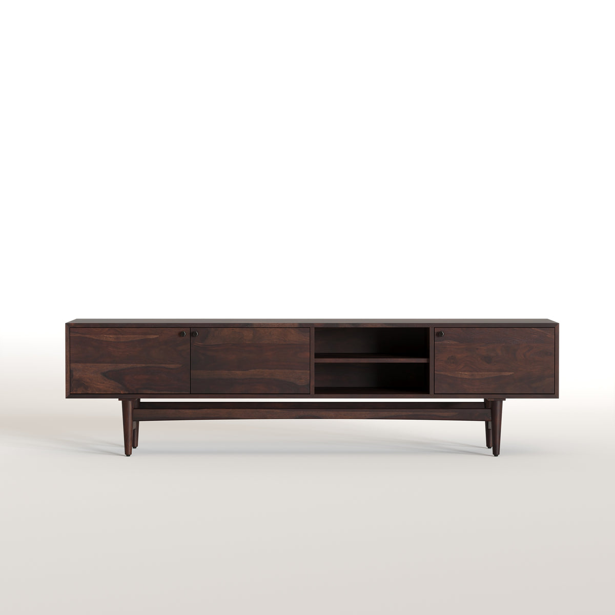 Solid Wood TV Cabinet with Storage and Drawers
