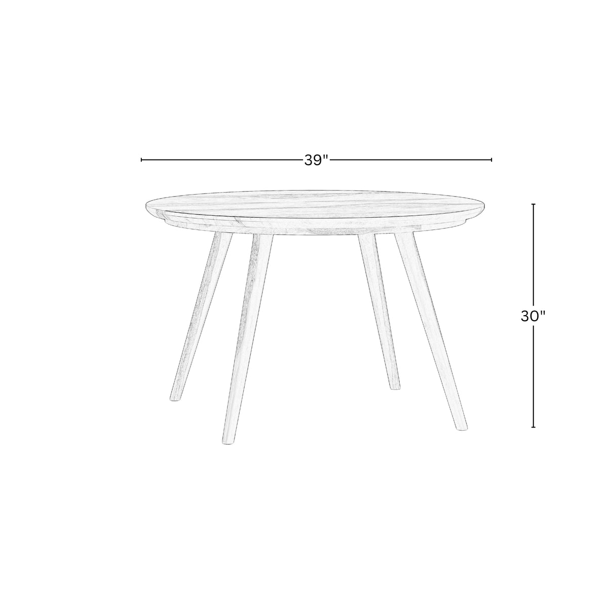 Round 4 Seater Dining Table