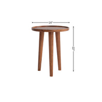 Wooden Round Accent Side End Table for Living Room & Bedroom